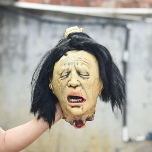 Scary Bloody Ghost Head Halloween Decoration Horror Latex Heads Home Bar Haunted House Escape Decor Creepy Room Props Kids Gift
