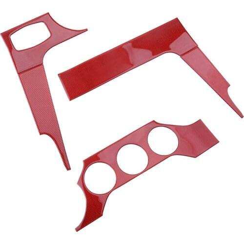 Car Instrument Panel Decoration Co-Pilot Dashboard Strip Cover Trim Frame Red fit for Ford Mustang 2015 2016 2017 2018 2019