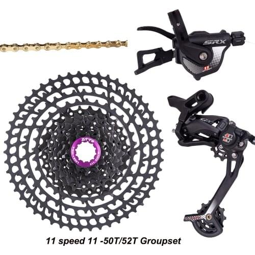 Bicycle 11 Speed Groupset MTB 11s 11-50T/52T Cassette Shifte Rear Derailleur 11s Gold Chain 32/34/36T Chainring For SRAM Shimano