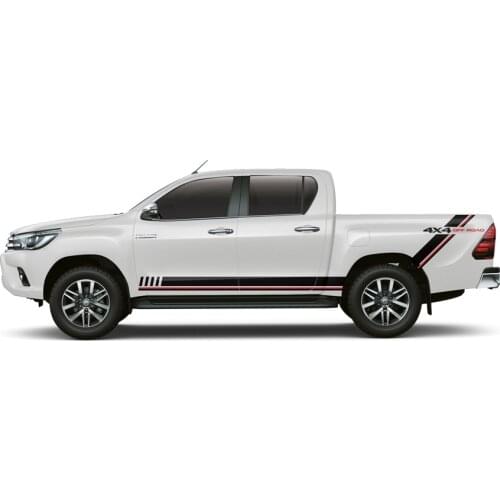 4 pcs side door tail door car body 4x4 off road stripe graphic vinyl cool car sticker fit for toyota hilux 2015 2016 2017 2018