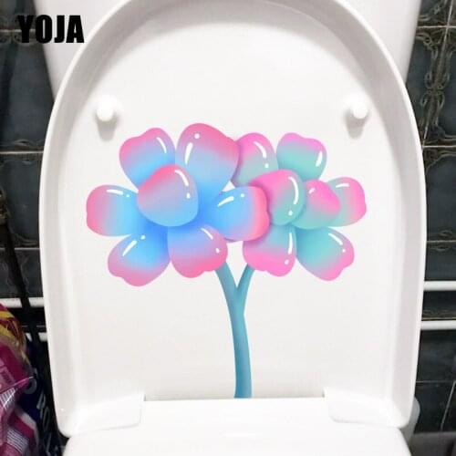 YOJA 22.3X21.9CM Pink Dreamy Plant Fleshy Childern Bedroom Wall Decor Lovaly Cartoon Toilet Sticker T1-1516
