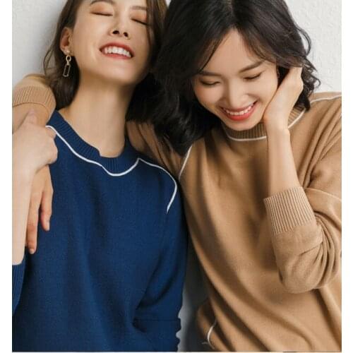 Obrix Sweet Light Spring Autumn Female Sweater O-Neck Full Sleeve Casual Style Korean Fashion Streetwear Pullover For Women