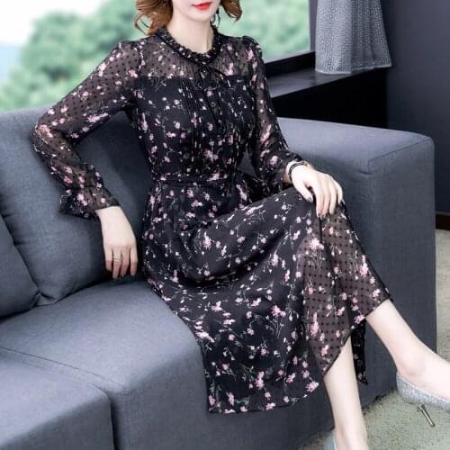 Summer Vintage Woman Dress Boho Long Plus Size 66XL Floral Dresses for Women Elegant Dot Party Dress Vestidos A2202