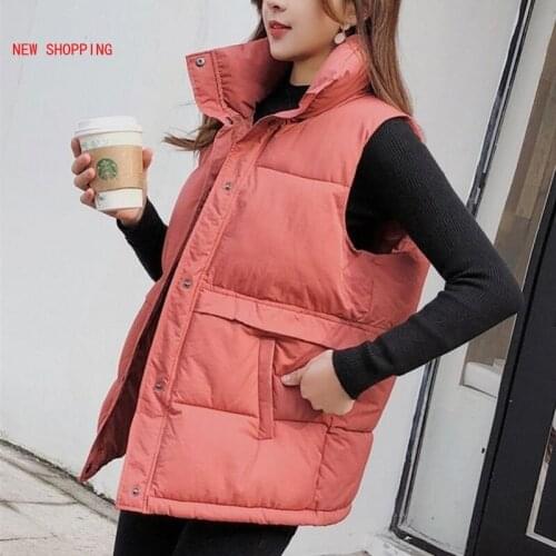 Vest Women Plus Size Warm Winter Clothes Windproof Casual Waistcoats Womens New Arrivals Sleeveless Cotton Vests with Pockets