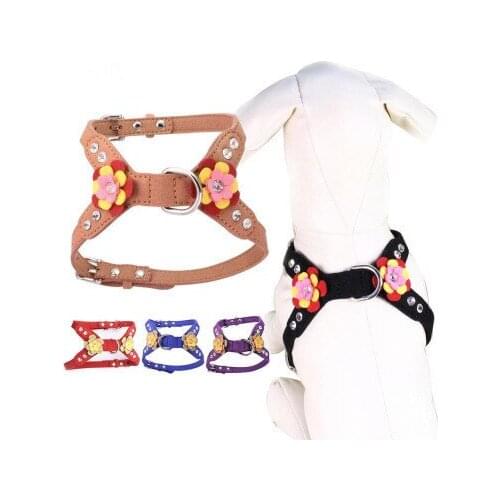 Dogs Harness Vest Puppy Collars Pet Accessories Flower For Pet Harness New Lovely Dog Supplies Pets Supplies
