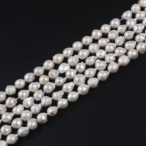 10-12mm Natural Irregular Shape Pearls White Color Jewelry Beads For DIY Making