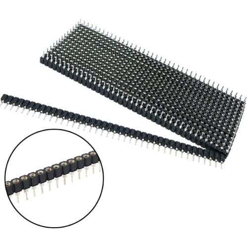 10pcs 2.54mm Round Female Header tin 40P Single Row 40Pin, 0.1" Hole connector for DS18B20 and Crystals and PCB