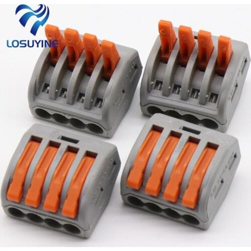 10pcs Free shipping PCT-214 Universal Compact Wire Wiring Connectors Connector 4 Pin conductor terminal block with lever fit new