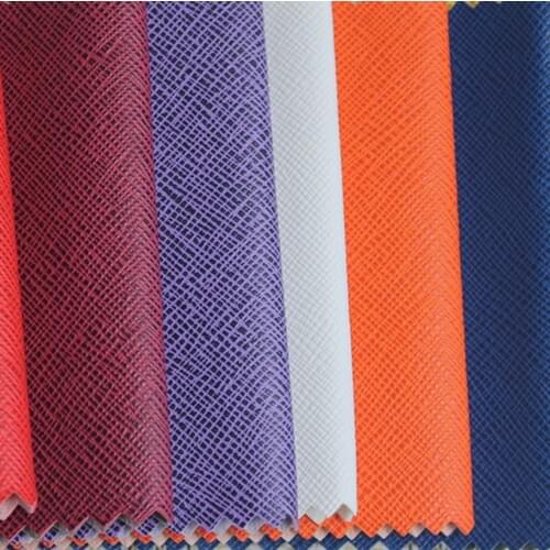 10 yards roll two-tone cross-grain small toothpick pattern PVC artificial leather Wallet inside album leather fabric wholesale