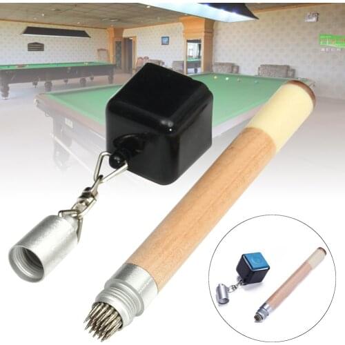 2 in 1 Chalk Holder Magnetic Stick Billiard Snooker Pool Cue Tip Pricker Tool 19cm ZJ55