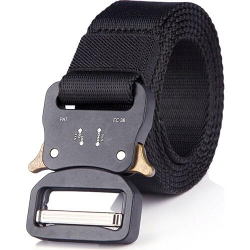 FLING ART2020 Fashion Outdoor Tactical Belt luxury Mens Nylon Army Custom Belt Buckle logo Metal