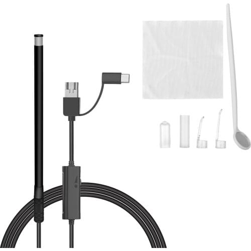 3 in 1 5.5MM Type-C USB Ear Endoscope Camera USB Mini Endoscope Borescope Inspection Camera For Windows & Macbook PC Android