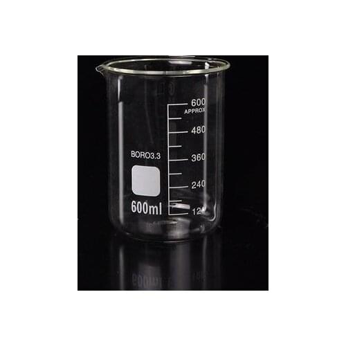600ml Low Form Beaker Chemistry Laboratory Borosilicate Glass Transparent Beaker Thickened with spout