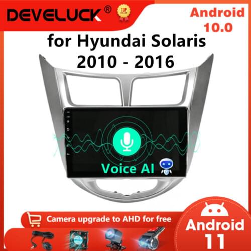 Android 10 AI Voice Control Car Radio for Hyundai Solaris Accent 1 2010-2016 GPS Carplay Android AUTO Multimedia Player 2din DVD