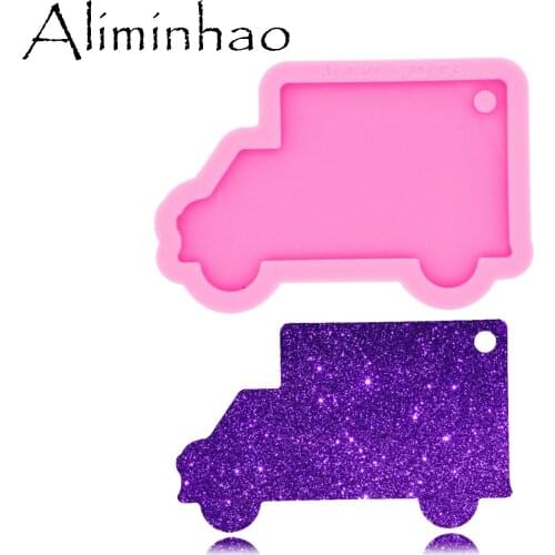 DY0480 Shiny Glossy Trucks Mould Silicone Epoxy Resin Car Keychain Mold