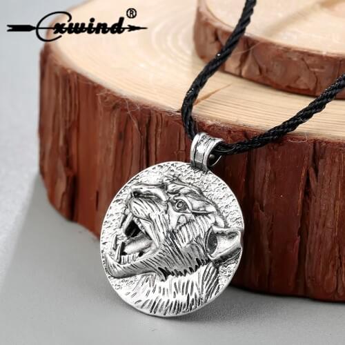 Cxwind Retro Chic Animal Panther Head Pendant Statement Choker Charm Tiger Head Shape Rope Necklace Jewelry Gift for Men Gift