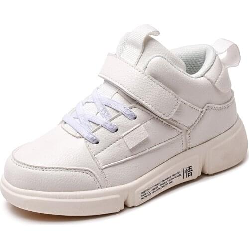 Kids Sneakers Boys Shoes Girls Trainers Children Leather Shoes White Black School Shoes Casual Shoe Flexible Sole