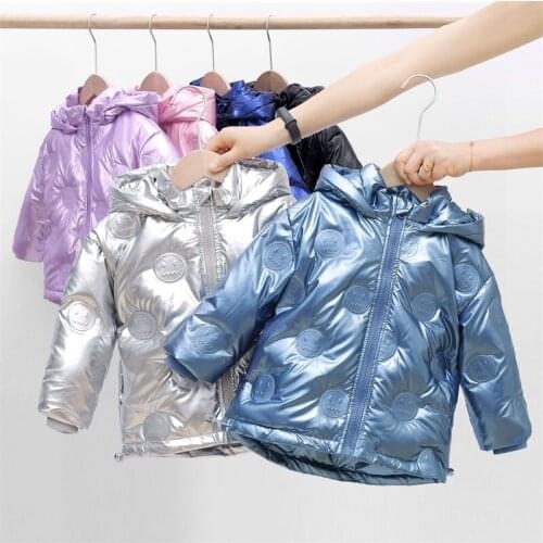 Kids Boys Girls Duck Down Coats Childrens Hooded Warm Winter Jacket