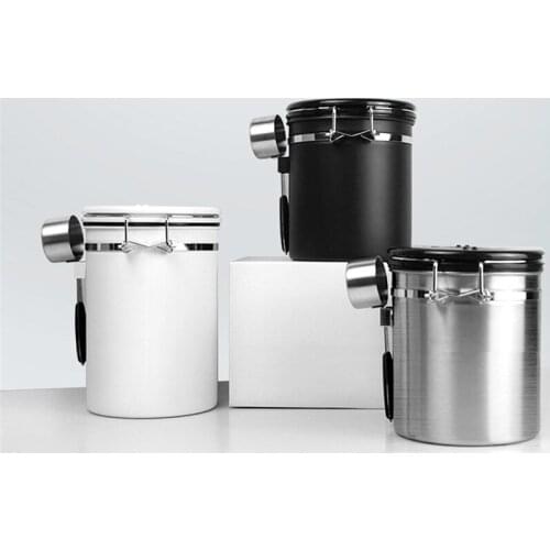 Stainless Steel Sealed Tank Storage Tank Moisture-Proof Milk Powder Tea Pot Kitchen Grains Box Coffee Bean Sealed Storage Jar