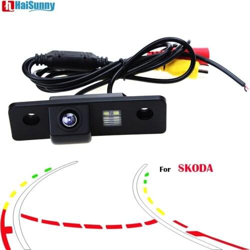 HaiSunny Intelligent Dynamic Trajectory Tracks Wide view Rear View Reversing Backup Camera For SKODA ROOMSTER OCTAVIA TOUR FABIA