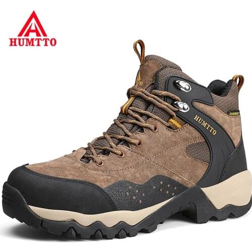 HUMTTO Waterproof Mens Hiking Sneakers 2021 New Mountain Trekking Boots Leather Climbing Sport Safety Man Tactical Shoes for Men