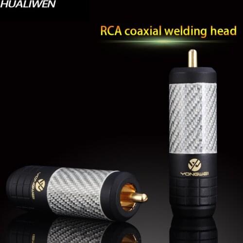 Copper gold-plated RCA Lotus fever coaxial audio cable plug COAXAL subwoofer horn SPDIF
