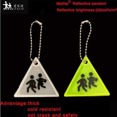 MEILITE 250 candle lights Triangle walkway Reflective keyrings pendant charm bag keychain accessories hanger for road safety
