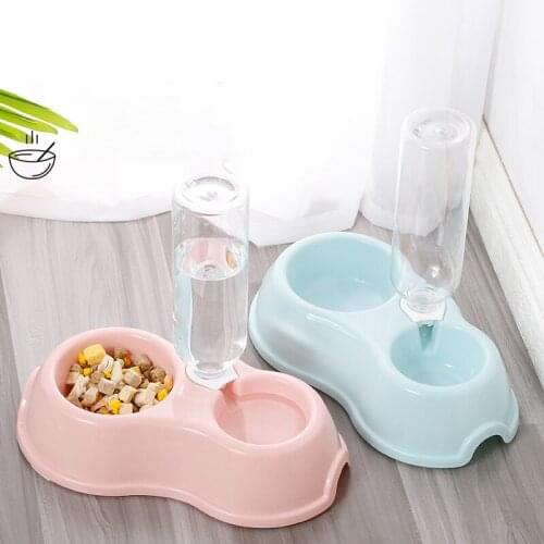Bowls and Drinkers Double Dog Bowls for Dogs Plastic Basins and Portable Pet Dog Water Bottle For Animal Bowl Feeder for Pets