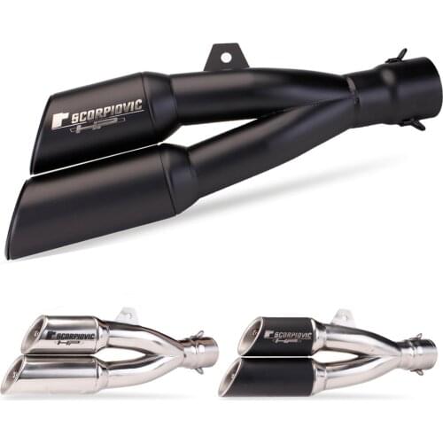 Motorcycle Exhaust Escape Modified Muffler With Removable Double Holes DB Killer For R25 R3 R6 NC700 CBR500 Z400 Z750 Z900 Z1000