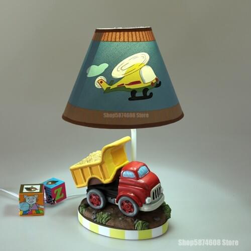 Cartoon Resin Car Table Lamp Nightstand Lamp Modern Led Childrens Room Table Lamp Home Decoration Study Room Living Room Lamp