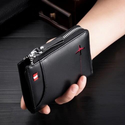 Rfid Wallet Men Genuine Leather Wallet Credit Card Holder Rfid Money Bag Mens Zipper Cards Wallets Coin Purse Pocket CardHolder