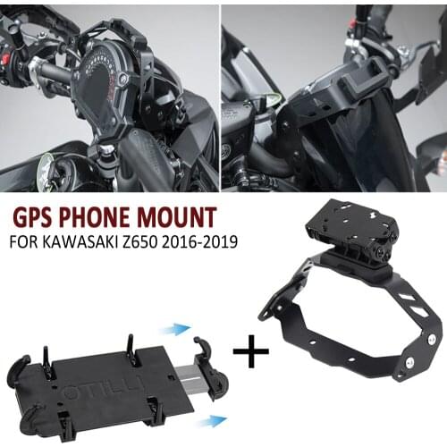 NEW Motorcycle Front Phone Stand Holder For Kawasaki Z650 Z 650 2016-2019 Smartphone Phone GPS Navigaton Plate Bracket