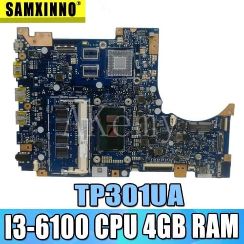 New!!! For Asus TP301U TP301UA TP301UJ TP301UJ Laptop motherboard TP301UA Mainboard 100% Tested I3-6100 CPU 4GB RAM