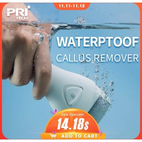 PRITECH Electric Feet Callus Removers Rechargeable Foot File with 3 Grinding Heads Waterproof Foot Care Tool