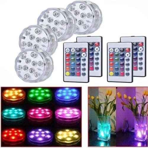 Underwater Light Submersible Vase Remote RGB Candle Light Battery Operated Outdoor Wedding Party Swimming Pool Lights Decoration