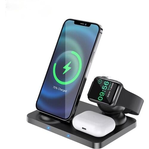 Portable Vertical Three-in-one Wireless 15W Stand Mobile Phone Headset Watch Desktop Fast Charging At The Same Time