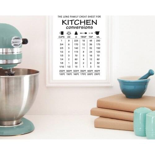 Kitchen Conversion Guide Poster Prints Kitchen Wall Art Decor Kitchen Rules Signs Art Canvas Painting Picture Wall Decoration