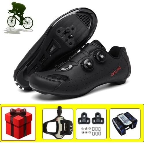 Professional Road Cycling Sneakers Add Pedals Wear-resistant Road Bike Shoes Breathable Self-locking Outdoor Racing Flat Shoes