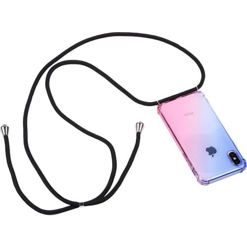 Lanyard Rainbow aurora transparent case for Samsung Galaxy A72 A12 A21 A31 A41 A51 A71 5G A32 A52 M31 shoulder rope cord case