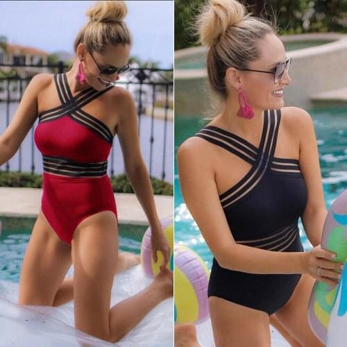 Thefound Black One Piece Swimwear