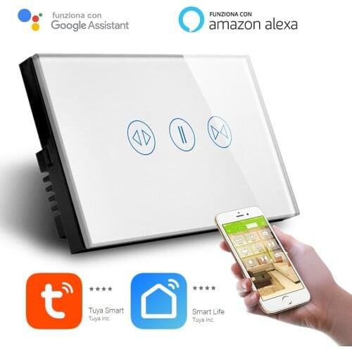 Switch white crystal tempered window blinds Smart a 3 position Touch WiFi control Led compatible with Alexa/Google