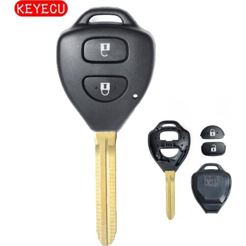 Keyecu Replacement Remote Key Shell Case 2 Button for Toyota TOY43 blade
