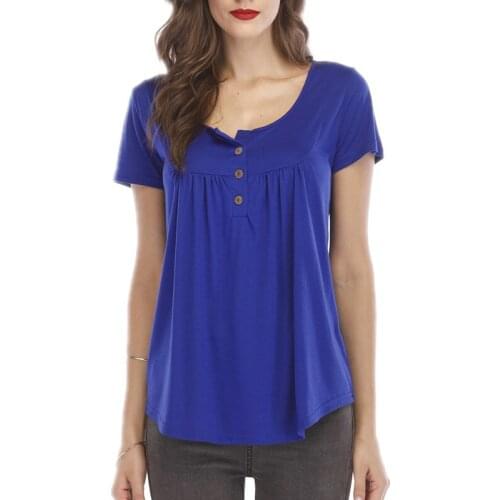 S-5xl T Shirt Women Summer 2019 Casual Loose Short Sleeve Tshirt Cotton Tee Shirt Femme V-neck Womens T Shirt Blusas Mujer