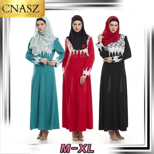 2019 Elegant Muslim Islamic Sweet Hook Flower Embroidered Dress Southeast Asian Saudi Hui Clothing Dubai Turkey Dress Abaya