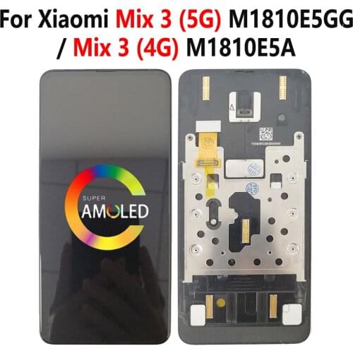 Super AMOLED Mix 3 LCD With Frame For Xiaomi Mi Mix3 LCD Display Screen Touch Sensor Digitizer Full Assembly Mix 3 Display 6.39