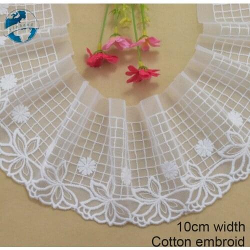 10cm wide polyester embroidery lace sewing ribbon guipure trim wedding decoration DIY dolls colthes Accessories lace edge#4033