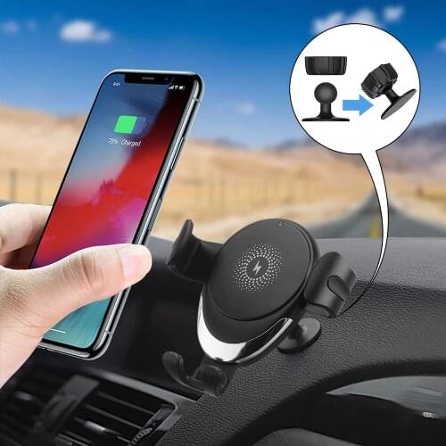 10W Qi Car Wireless Charger For Xiaomi Mi 9 Samsung S10 Huawei P30 Pro iPhone 11 Car Phone Holder Induction Fast Charging