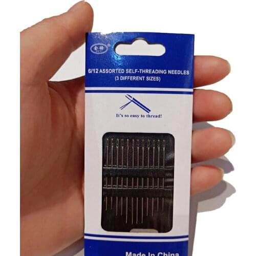 12/6 Pcs Sewing Needles Elderly Household Needle-side Hole Hand Stainless Blind Needle Threading Apparel Sewing Needle