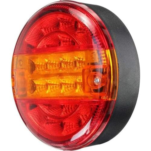 12V-24V Universal 20 Led Car Tail Trailer Van Lights Truck Taillight Rear Brake Stop Indicator Turn Signal Lamp Round