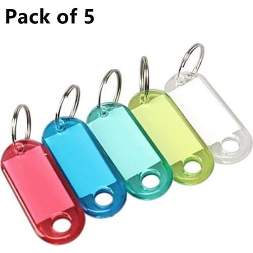 15PCS Assorted Color Coded Key Id Label Tags Split Ring Keyring Keychain Key Tag with Label Window